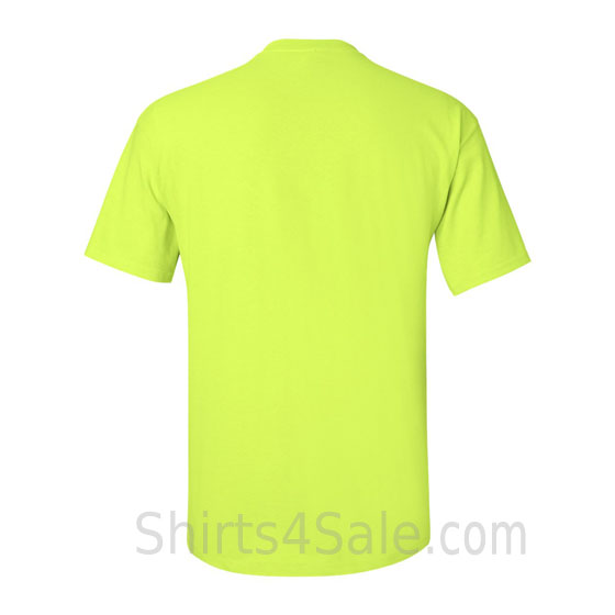 neon green cotton mens t shirt back view