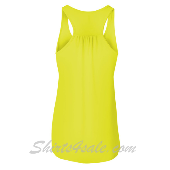 Neon Yellow Ladies' Flowy Racerback Tank back view