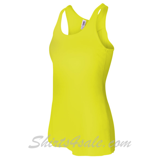 Neon Yellow Ladies' Flowy Racerback Tank side view