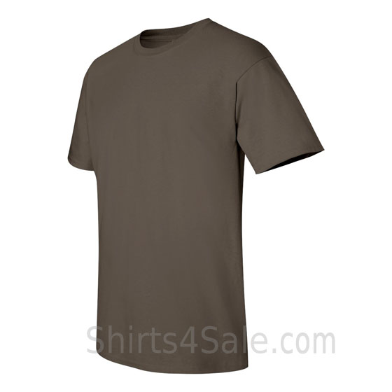 olive cotton mens t shirt side view