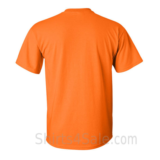 orange cotton mens t shirt back view