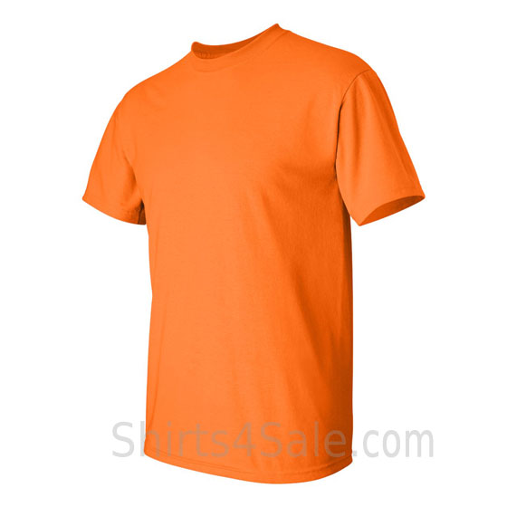 orange cotton mens t shirt side view