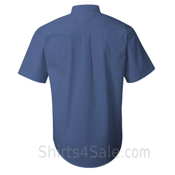 pacific blue short sleeve stain resistant dress shirt back view