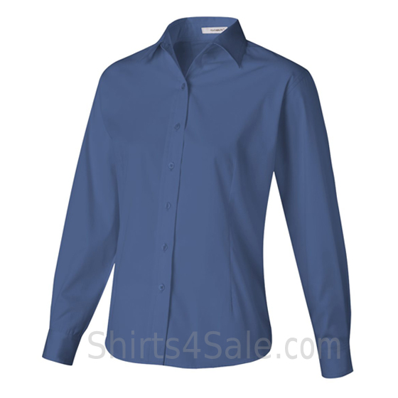 Pacific Blue Stain Resistant Women's Dress Shirt side view