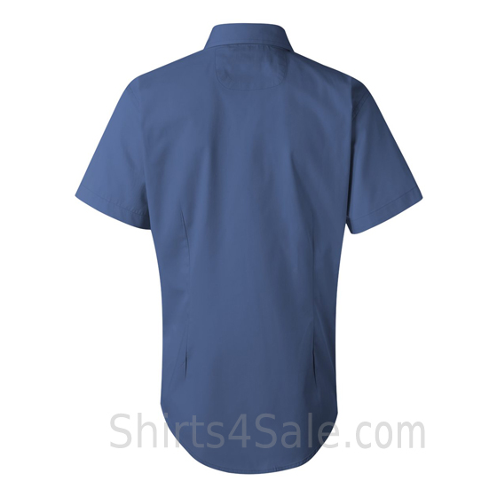 Pacific Blue Women's Stain Resistant Short Sleeve Shirt back view