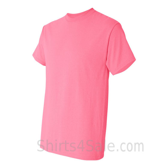 pink cotton mens t shirt side view