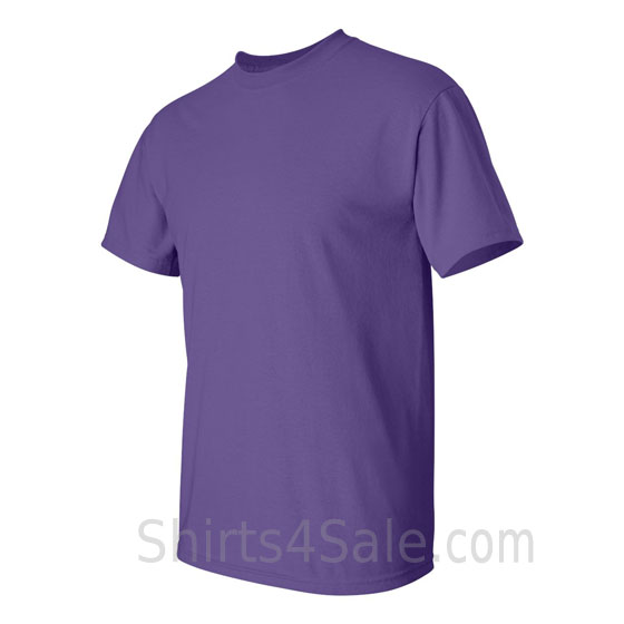 purple cotton mens t shirt side view