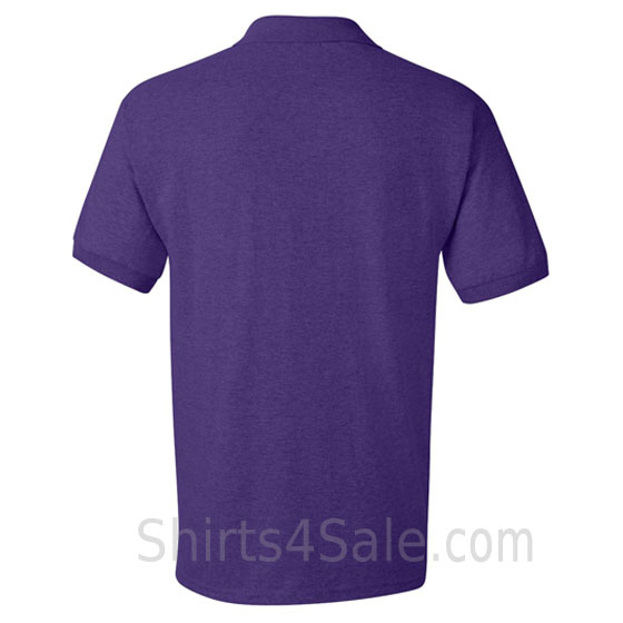 purple dry blend jersey mens sport polo shirt back view