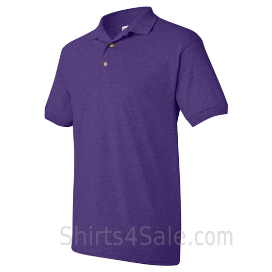 purple dry blend jersey mens sport polo shirt side view