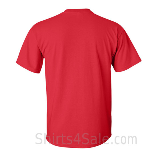 red cotton mens t shirt back view