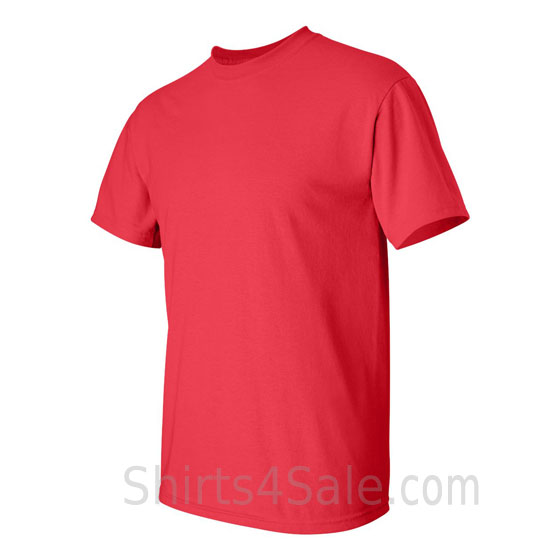 red cotton mens t shirt side view