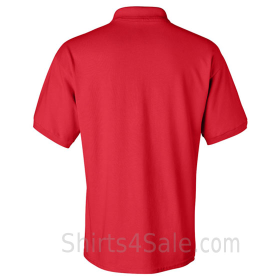 red cotton polo shirt for men back view