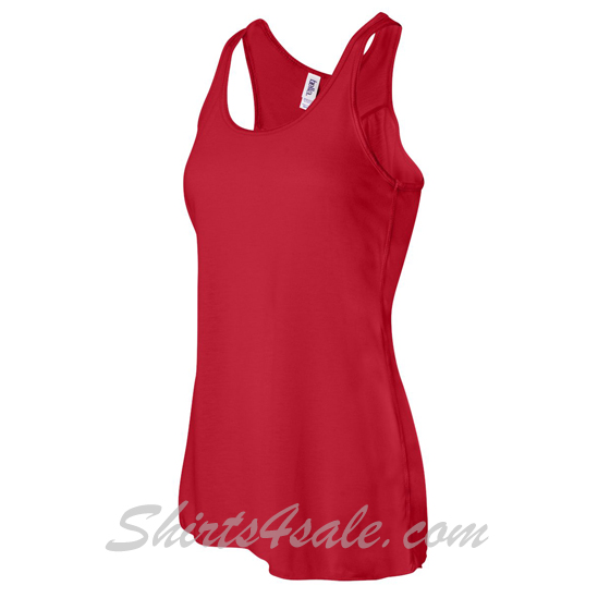 Red Ladies' Flowy Racerback Tank side view