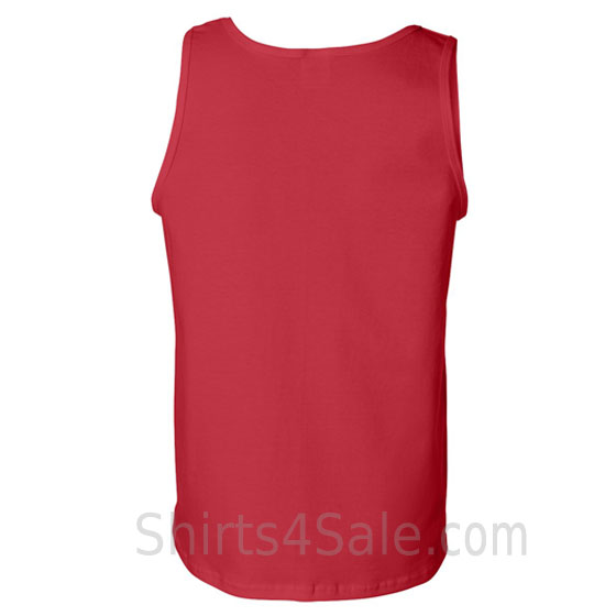 red ultra cotton mens tank top back view