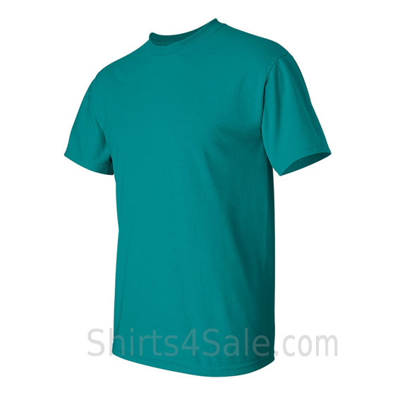 teal cotton mens t shirt side view