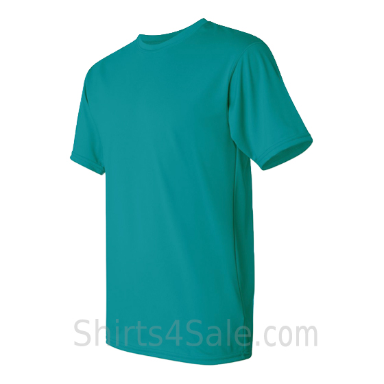 teal performance t shirt for men side view