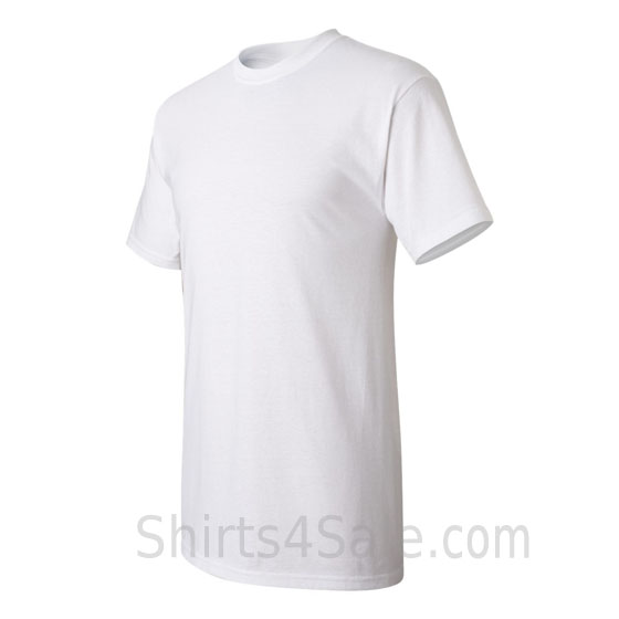 white cotton mens t shirt side view