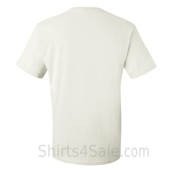 white heavyweight durable fabric mens tshirt back view