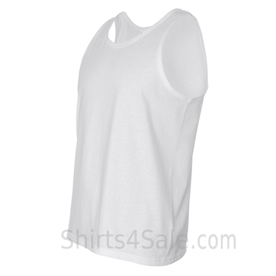 white heavyweight tank top for men side view