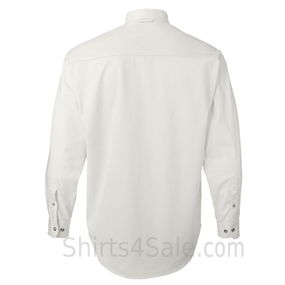 white long sleeve men's cotton dress shirt back view