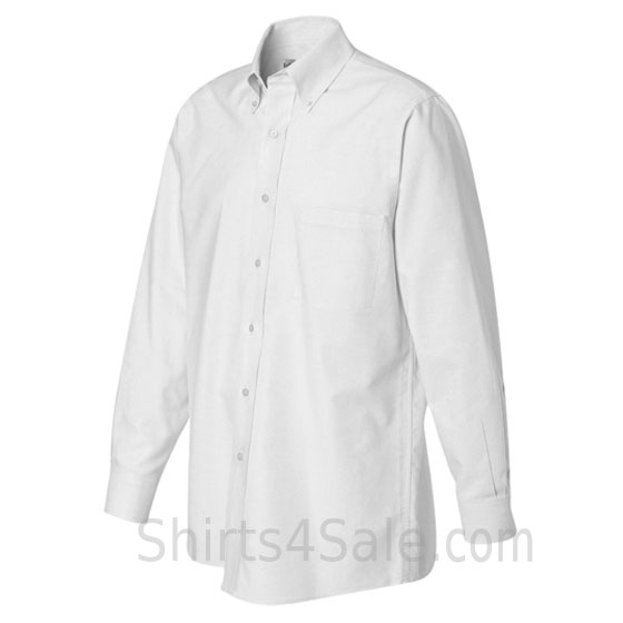 white long sleeve Oxford dress shirt side view