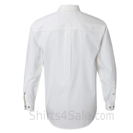 white long sleeve stain Resistant mens dress shirt back view