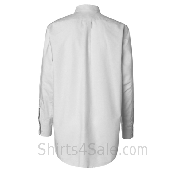 white pinpoint oxford dress shirt back view