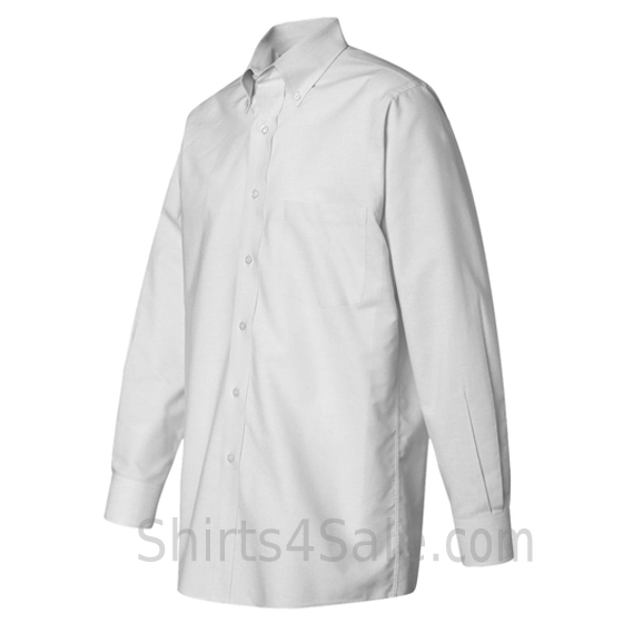 white pinpoint oxford dress shirt side view