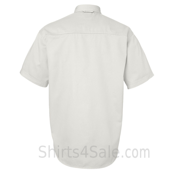 white short sleeve men's cotton dress shirt back view