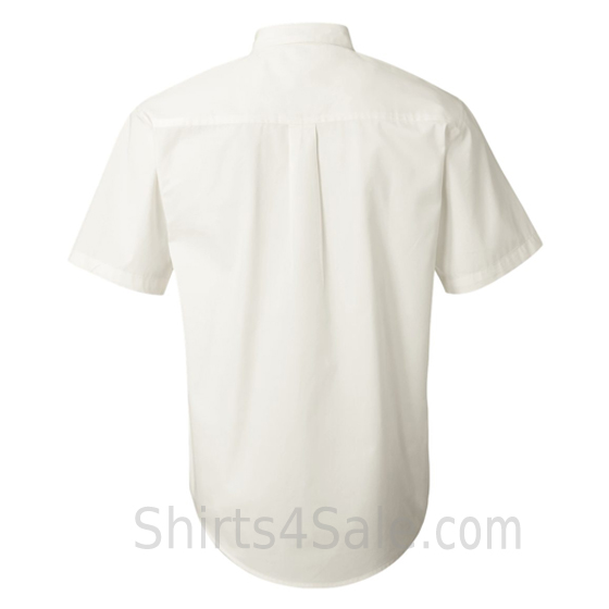 white short sleeve stain resistant dress shirt back view