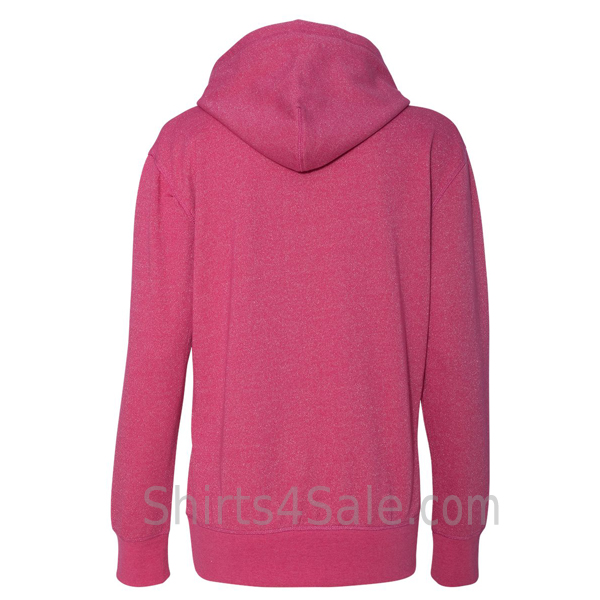Ladies' Glitter French Terry Hooded Pullover back view
