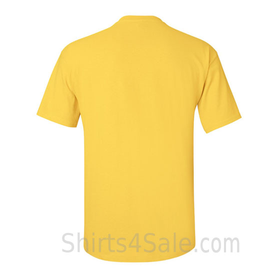 yellow cotton mens t shirt back view