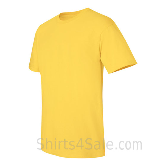 yellow cotton mens t shirt side view