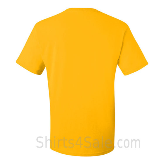 yellow heavyweight durable fabric mens tshirt back view